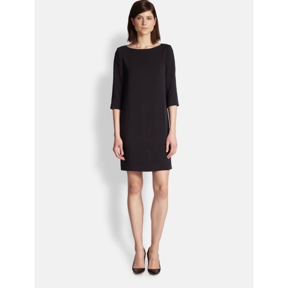Vince Black Three Quarter Sleeve Dress